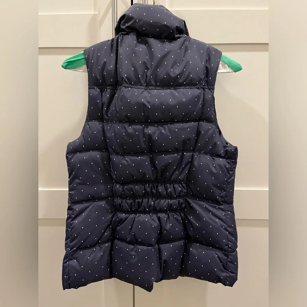 Gap XS navy w white polka dots puffer vest